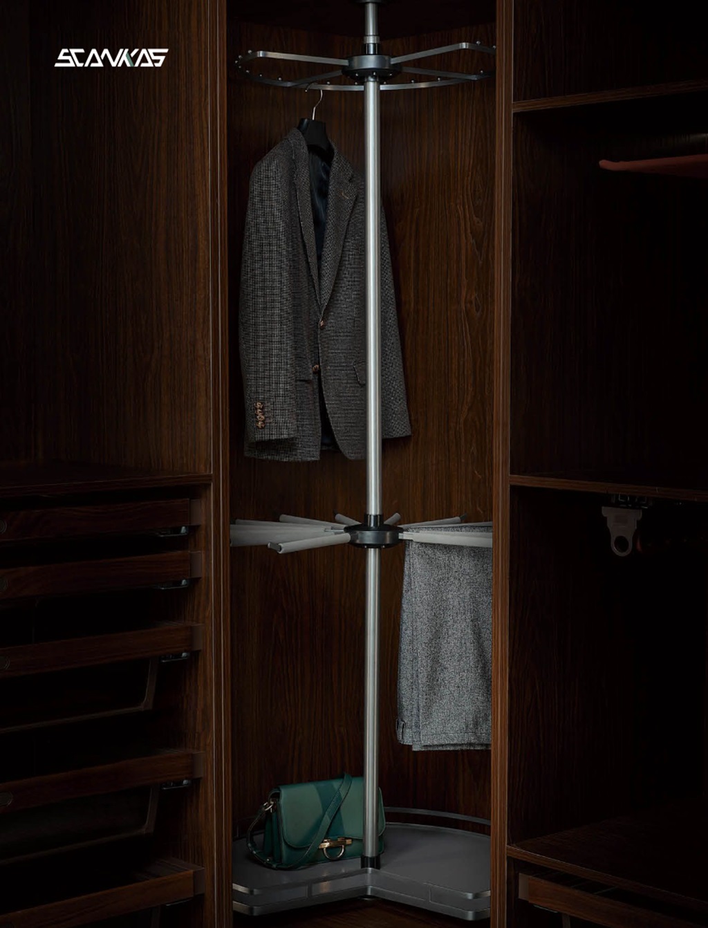 3 TIERED REVOLVING WARDROBE CORNER STORAGE