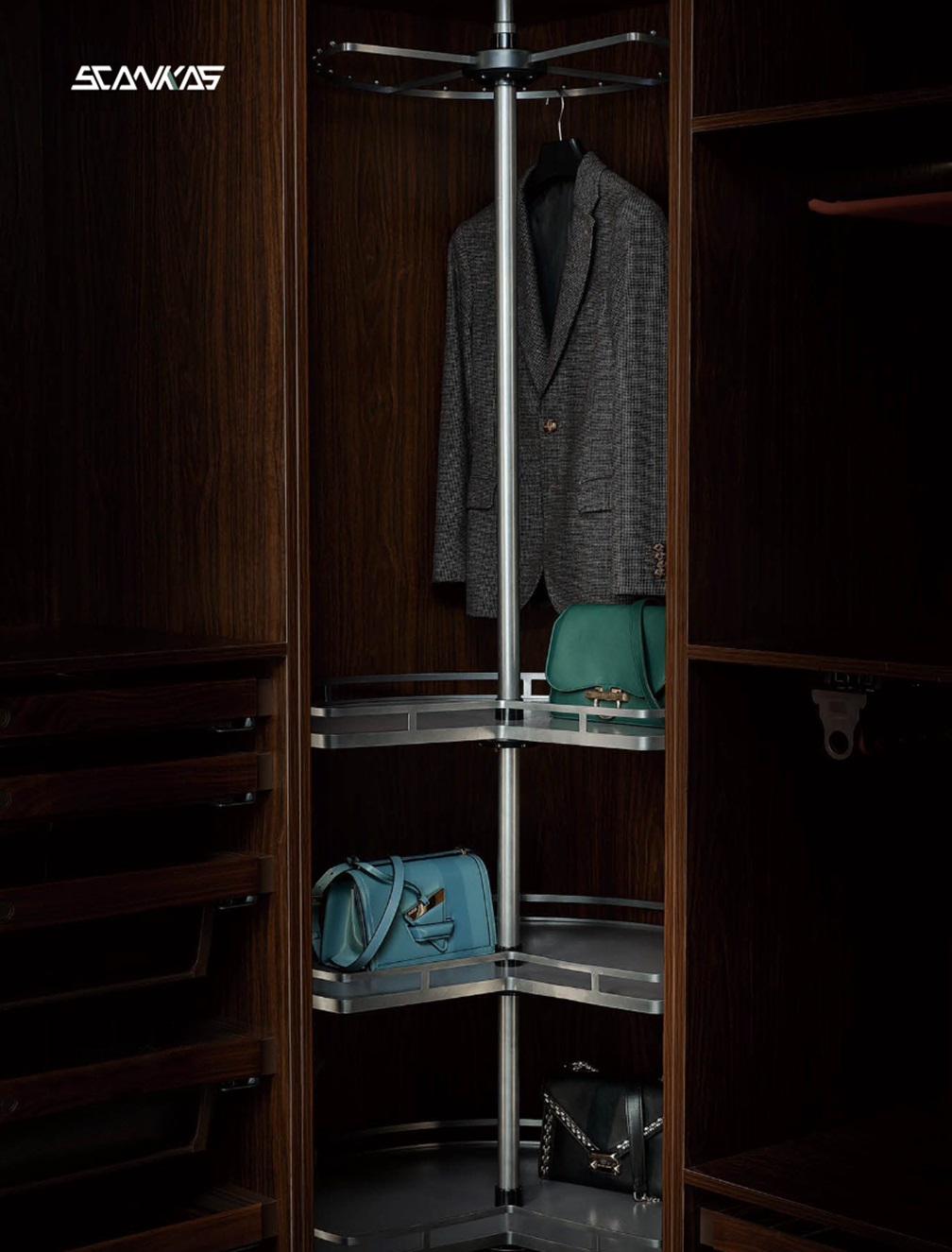 4 TIERED REVOLVING WARDROBE CORNER STORAGE