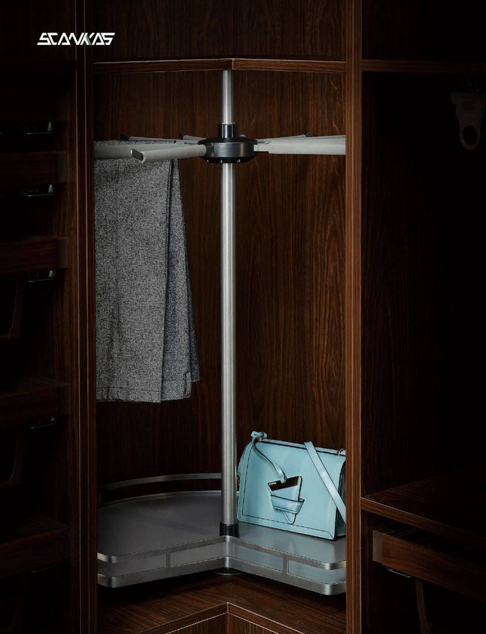 2 TIERED REVOLVING WARDROBE CORNER STORAGE